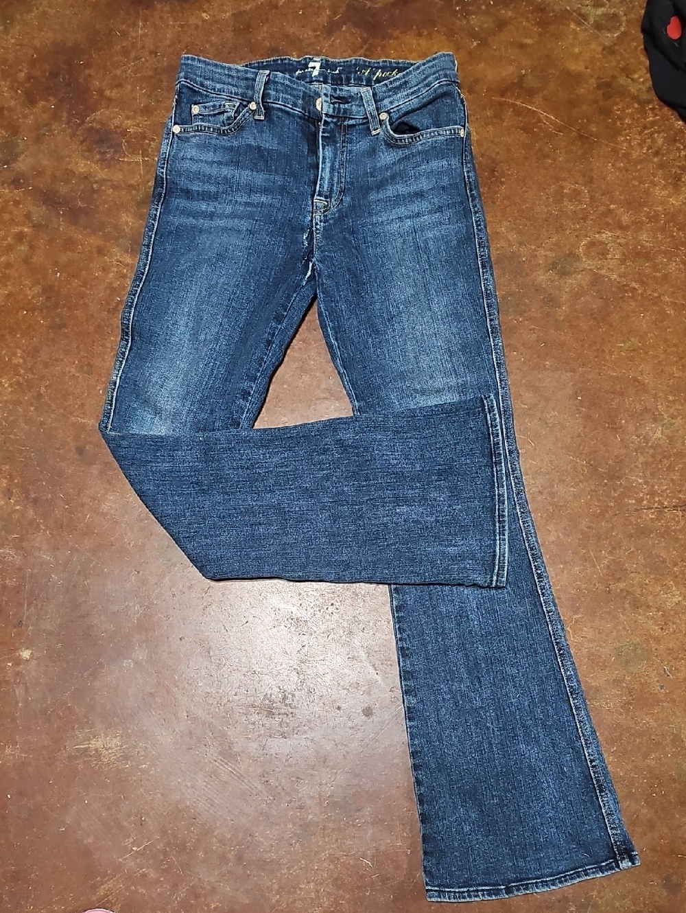 7 For All Mankind Dark Blue Boot Cut Jeans
